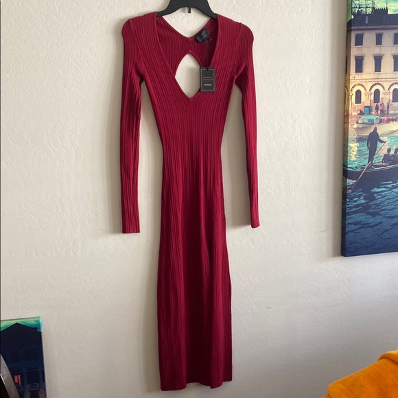 Michael Costello x REVOLVE Variegated Rib Long Sleeve Bodycon Dress NWT XS - Picture 5 of 11